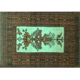thumbnail image 1 of Ahgly Company Indoor Rectangle Persian Turquoise Blue Traditional Area Rugs, 8' x 12', 1 of 4