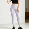 thumbnail image 5 of Olyvenn Women's Shiny Milk Silk Base Layer Leggings, High Elastic Tummy Control Slim Fit Stretch Pants for Daily Underwear Gray Free Size, 5 of 6