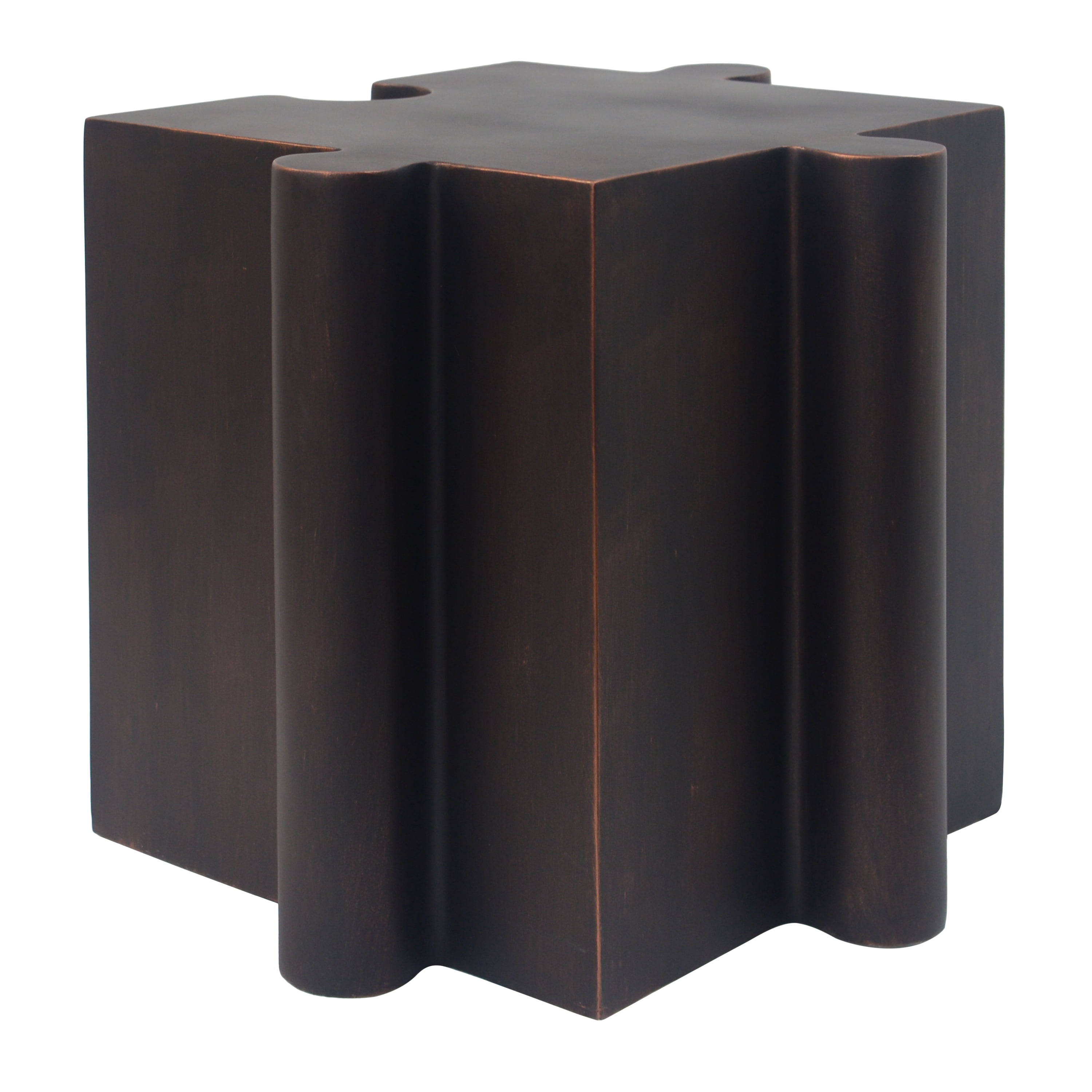 Puzzle Art Side Table, Outdoor Modular Convex Edge Table for Patio Garden Indoor Outdoor, Antique Copper