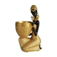 thumbnail image 1 of Estatua de dama tribal africana, adorno de resina, decoración decorativa, coleccionable, creativo Estilo B, 1 of 6