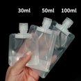thumbnail image 1 of DEKAXID - Juego de bolsas rellenables transparentes de 30/50/100 ml, esenciales de viaje, loción, cosméticos, champú, gel de ducha, bolsas portátiles, venta al por mayor, 1 of 6