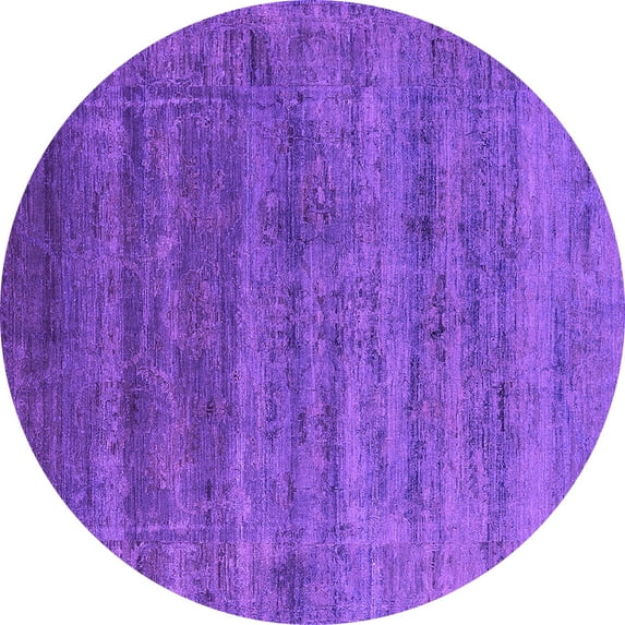 Ahgly Company Indoor Round Oriental Pink Industrial Area Rugs, 4' Round