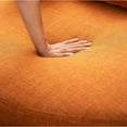 thumbnail image 4 of TOYTEXX Fauteuil Tonneau Rond Pivotant Surdimensionné de 51,2 Pouces, avec Ottomane de Rangement et 4 Coussins, Fauteuil Lounge d'Appoint Rembourré, Orange, 4 of 7