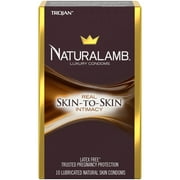 Trojan Naturalamb Lubricated Natural Skin Condoms, 10 Ct (1 Pack)