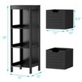 thumbnail image 3 of Topbuy Wooden Floor Cabinet Multifunctional Bathroom Storage Cabinet Side Organizer w/Drawer Black, 3 of 7