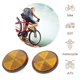 thumbnail image 3 of uds 2 "Reflector naranja redondo Universal para motocicleta Atv Dirt Bike, 3 of 5