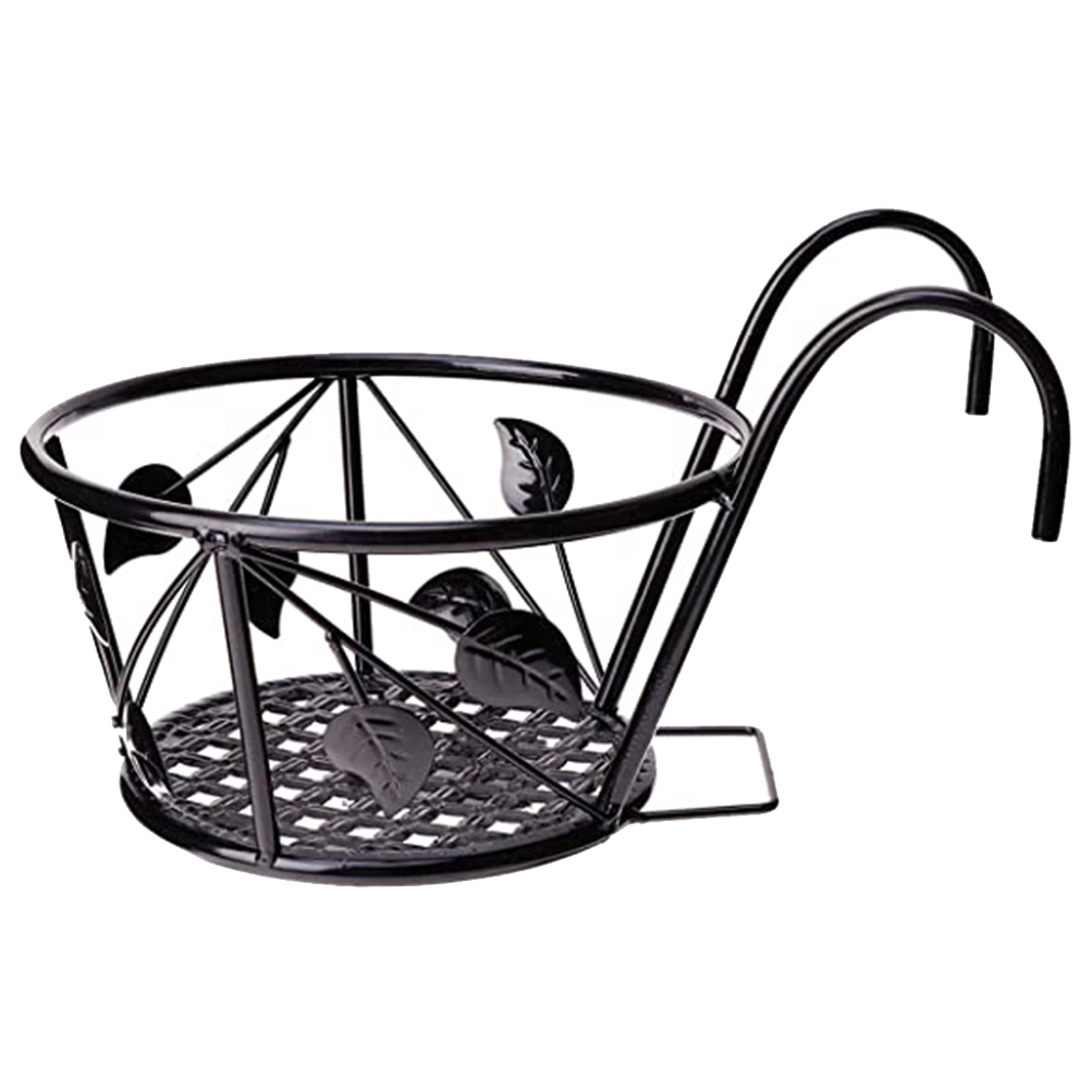 Iron Wire Hanging Flower Pot Holder Brackets Balcony Display Shelf Garden Plant Flower Holder