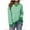 #0501-Green, variant on Ailaofu Women’s Striped Oversized Sweatshirt Pullover Polo Shirt Color Block V Neck Long Sleeve Y2K Top