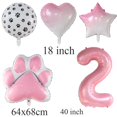 thumbnail image 4 of Animal Let's Pawty Dog Cat Paw globo de aluminio 40 pulgadas número rosa decoración de fiesta de cumpleaños globo Baby Shower, 4 of 5