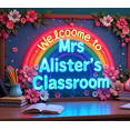 thumbnail image 3 of Colorful Rainbow Themed Banner with Floral Decorations Mrs Alisters Classroom Sign Backdrop Party Supplies for School Events Classroom Decorations Photography Props for Teacher Parties, 3 of 6