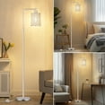 thumbnail image 6 of 67” Industrial Floor Lamp for Living Room, Modern Standing Lamp with Crystal Lampshade Tall Lamp for Bedroom Study Room, Silver, 6 of 9