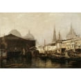 thumbnail image 2 of Arthur Quartley 14x11 Gold Ornate Wood Frame and Double Matted Museum Art Print Titled - North River Pierhead (1877), 2 of 4