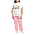 thumbnail image 4 of CafePress - Roller Skate Girl Women's Light Pajamas - Women's Short Sleeve Print T-Shirt and Pants Light Cotton Pajama Set, 4 of 7