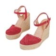 thumbnail image 5 of YLYL Espadrilles Sandals for Women Closed Toe Platform Wedge Heel Ankle Strap Dressy Casual Summer Shoes, 5 of 6
