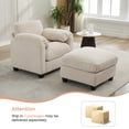 thumbnail image 3 of RIAFUN Single Sofa with Ottoman, Corduroy Accent Armchair Convertible Sectional Couch for Living Room Bedroom Reading Room, Beige, 3 of 6