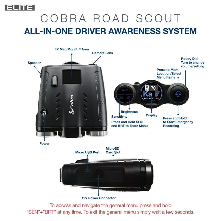 Cobra GPS Mount for Dash Cams 
