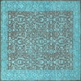thumbnail image 1 of Ahgly Company Indoor Square Oriental Light Blue Traditional Area Rugs, 6' Square, 1 of 4