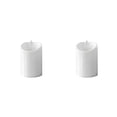 thumbnail image 2 of Advancent Lámpara de de decoración LED sin llama de luz de té de plástico eléctrico con luz de vela, superficie lisa, blanco Blanco brillante 2piezas Advancent CBP017347, 2 of 6