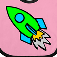 thumbnail image 4 of Inktastic Cute Green Rocket Boys or Girls Baby Bib, 4 of 4
