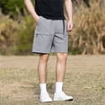 thumbnail image 3 of Cargo Shorts for Men Summer Lightweight Breathable Elastic Waist Wide Straight Leg Loose Hiking Shorts with Pockets, 3 of 4