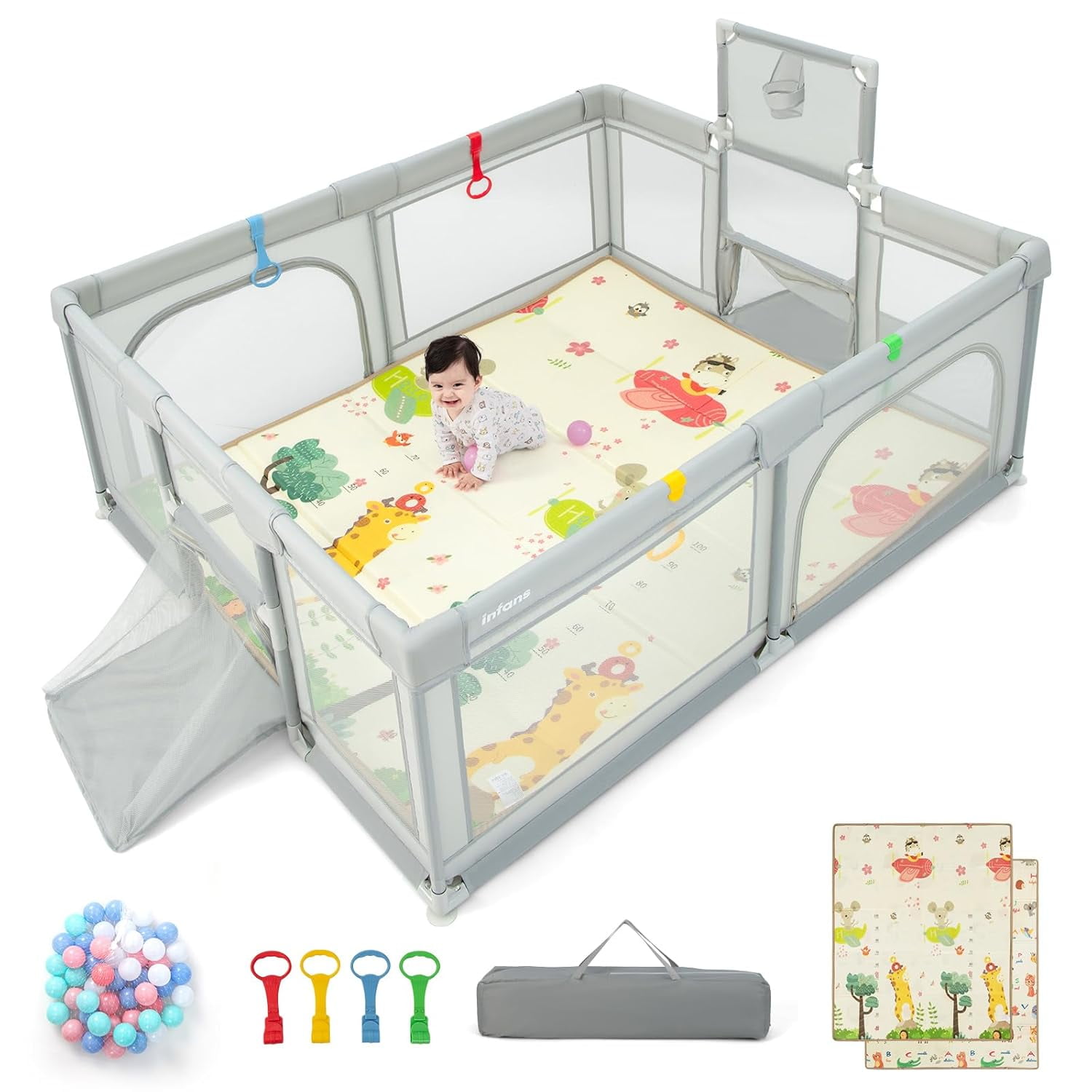 OLAKIDS Baby Playpen, 74” x 62” Extra Large Baby Play Yard