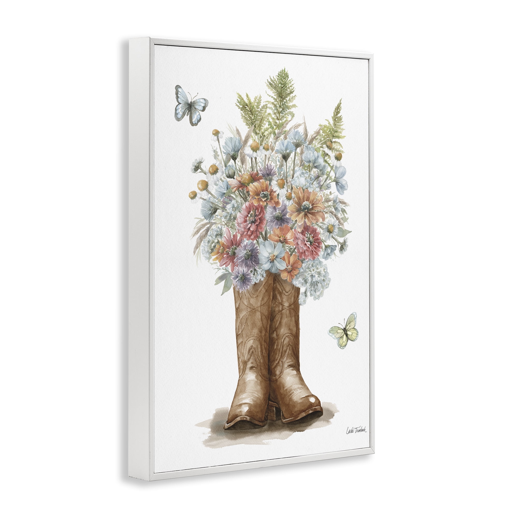 Stupell Industries Wildflower Western Bouquet Botanical & Floral Painting White Framed Art Print Wall Art, 20 x 30