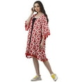 thumbnail image 4 of Moomaya Moss Georgette Printed Shrug Beach Cloth 3/4 Sleeve Cardigans For Women, 4 of 6