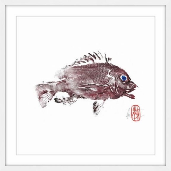 "Rock Snapper in Red" Framed Painting Print