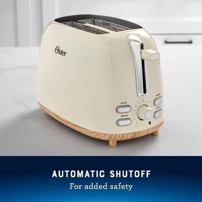 2-Slice Toaster Stainless Steel With Extra-Wide Slots Oat Milk: Bagel & Bread Toaster, 1000W, Spot Clean