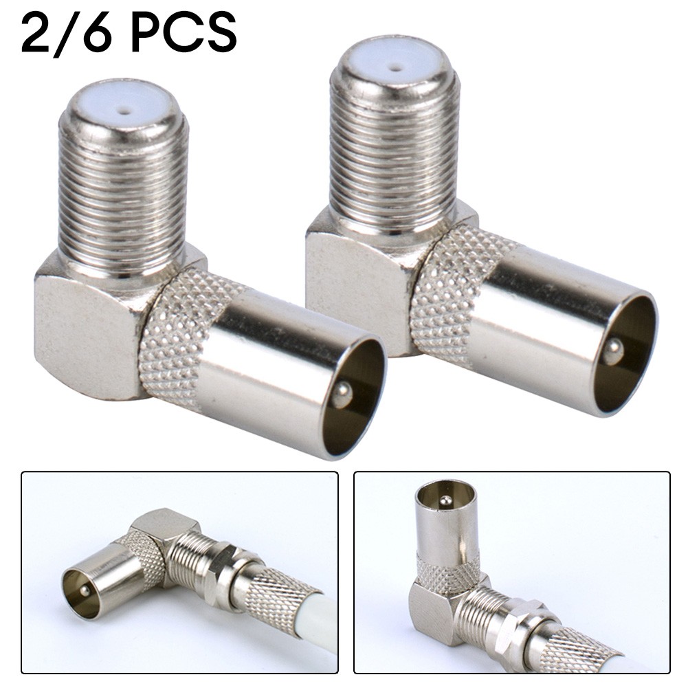 Right Angle RF Female Coaxial TV Aerial Connector – 90 Degree Plug For Digital Coax Cable