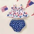thumbnail image 2 of HCNTES 4th Of July Baby Boy Girl Outfit Flag Embroidery T Shirt Top And Shorts Set 2 Piece July Fourth Kids Independence Day Clothes Set(D01-Dark Blue,12-24 Months), 2 of 7