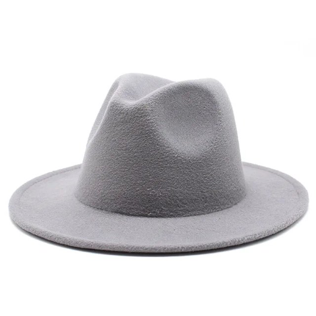 Sombrero Fedora de ala ancha para hombre y mujer, gorro de invierno con banda de cinta, color Beige, clásico, ideal para boda, iglesia, Bowler, nuevo, Formal