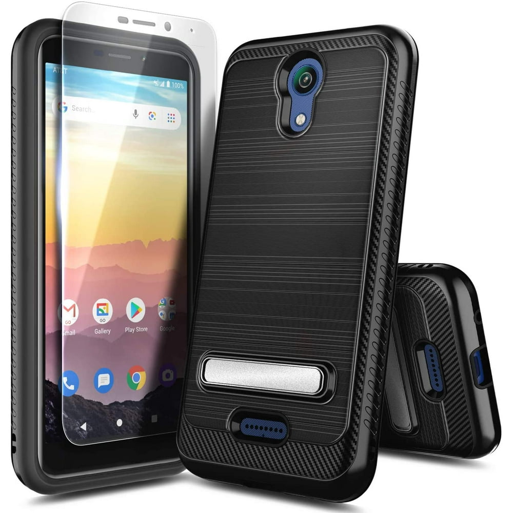 AT&T Calypso U318AA Case with Tempered Glass Screen Protector, Nagebee