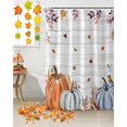 thumbnail image 3 of Shower Curtain, Thanksgiving Watercolor Pumpkin Leaves Waterproof Shower Curtain Set with Hooks for Bathroom Showers,Stalls and Bathtubs,60x72In Gray Wood Grain, 3 of 7