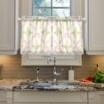 thumbnail image 2 of Yayeee Kitchen Curtains Light Filtering 27"x24" Rod Pocket Short Cafe Window Panel, Pastel Pink Geometric, 2 of 7
