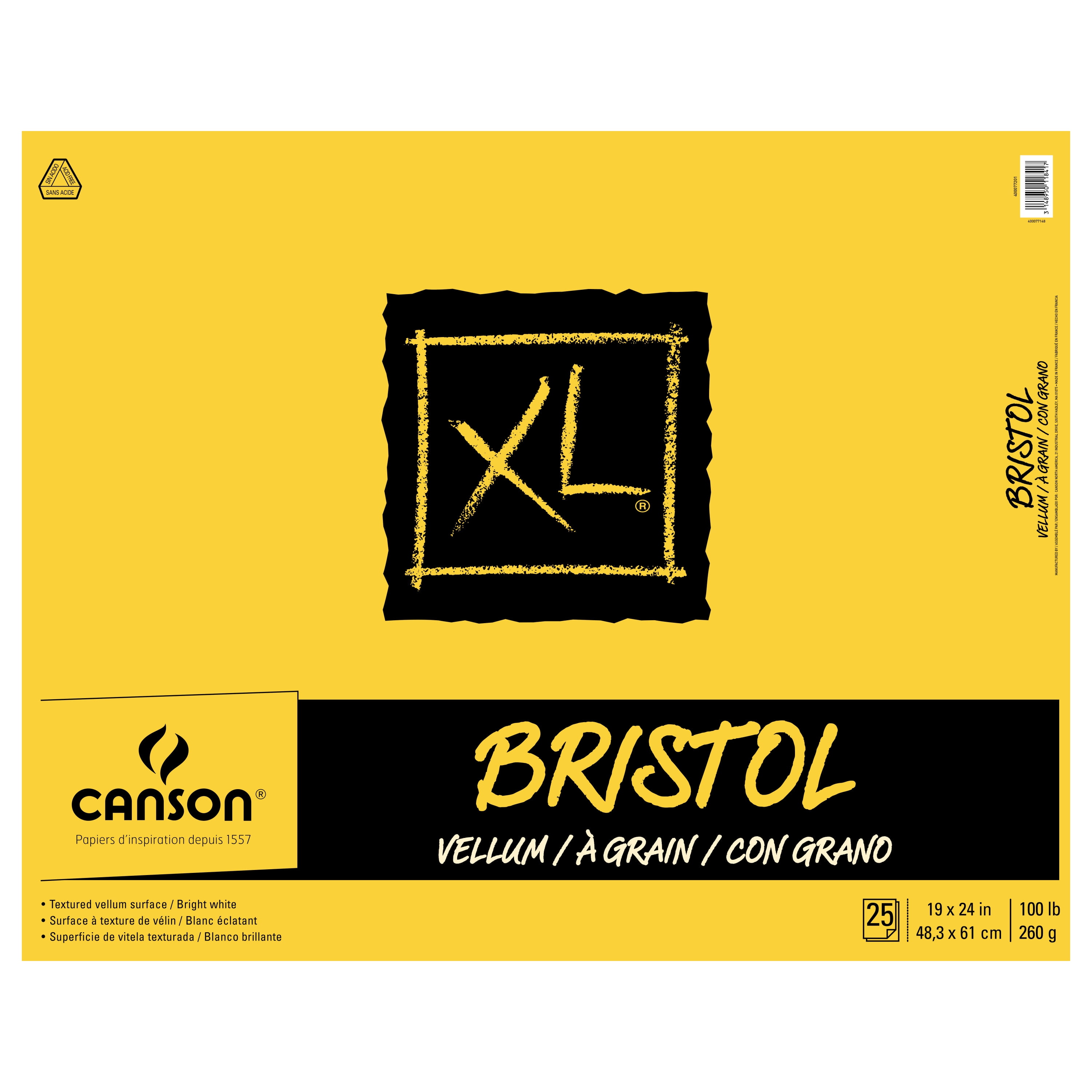 Canson XL Bristol Pad, Vellum, 19in x 24in