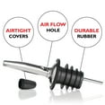 thumbnail image 2 of JoyTable 12 Pack Classic Bottle Pourers Tapered Spout - Stainless Steel - Liquor Pourers with Rubber Dust Caps, 2 of 5