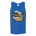 thumbnail image 2 of Wild Bobby, Paradise Surf Shack Marlin Pop Culture Mens Graphic Tank Top, Royal, 3XL, 2 of 3