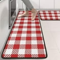 thumbnail image 2 of Kitchen Rugs Sets Of 2,Red and White Plaid Pattern Anti Fatigue Kitchen Mat Rugs Non Slip Washable,Decorative Kitchen Floor Mats for Kitchen,Sink,Laundry,17"x47"+17"x47", 2 of 5
