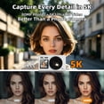 thumbnail image 4 of Digital Camera 5K 80MP 18X Zoom with Dual Screen Vlogging Camera, Autofocus WiFi Compact Camcorder Face Detection Beauty Mode for YouTube TikTok Content Creator 64GB Card & 2 Batteries White, 4 of 11