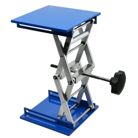 Laboratory and Fabrication Scissor Jack, Extendable with Hand Crank - Full Extension: 10.5 Inches - Rust-Resistant Aluminum - Eisco Labs