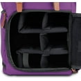 thumbnail image 2 of GOgroove DSLR Camera Backpack (Mid-Volume Purple) with Tablet Compartment, Customizable Dividers for Storage, Tripod Holder and Weatherproof Rain Cover - Compatible w/Canon, Nikon, Olympus and More, 2 of 9