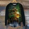 thumbnail image 4 of Unisex St. Patrick's Day Elderly Print Casual Long Sleeve T-Shirt, 4 of 5