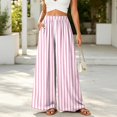 thumbnail image 2 of Women's Plaid Wide Leg Palazzo Pants, High Waisted Gingham Long Trousers with Pockets, Casual Summer Beach Flowy Pants, S-2XL, 2 of 6