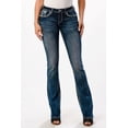 thumbnail image 2 of Grace in LA Women's Western Steerhead Cow Embroidered Stretch Bootcut Jeans (31, Blue), 2 of 3
