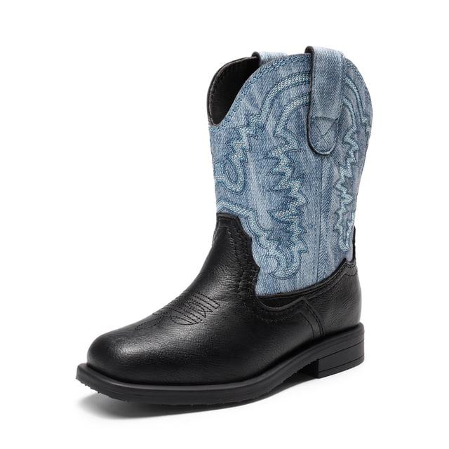 Botas DREAM PAIRS para Niños Pequeños Vaqueras Western Punta Cuadrada Azul Talla 9