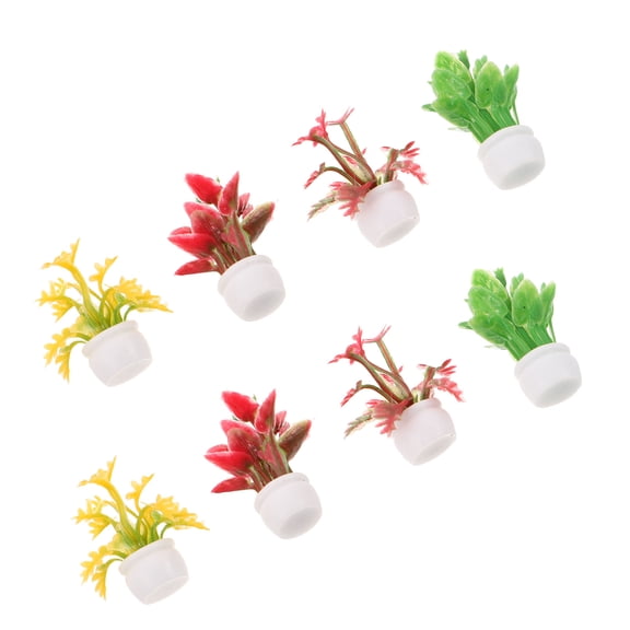 OUNONA Small Faux Plants Multicolor Resin Ideal for Home and Office 8Pcs