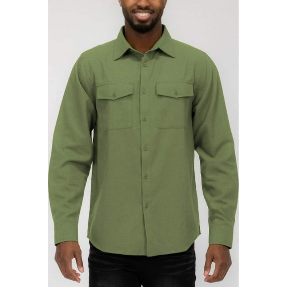 Weiv Mens Solid Flannel Shirt