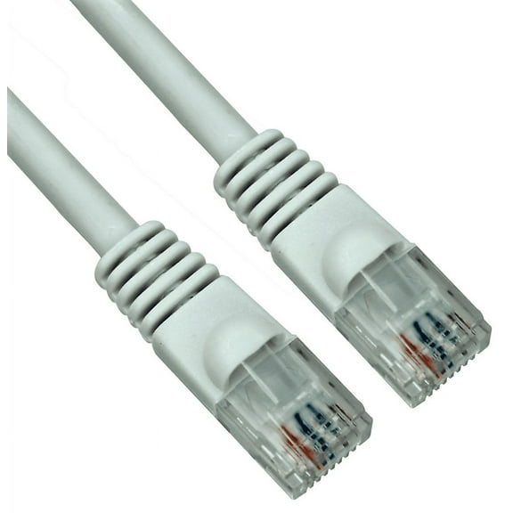 1ft Cat6 UTP 550MHz Copper Patch Cable Category 6 Unshielded Twisted Pair Snagless Network Internet Cord Molded Boots White