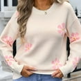 thumbnail image 2 of SHTXOZHI Womens Long Sleeve Crewneck Sweaters Fall Winter Cute Knitted Pullover Tops, 2 of 4